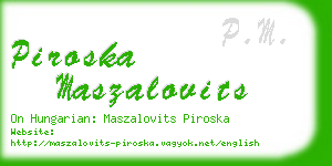 piroska maszalovits business card